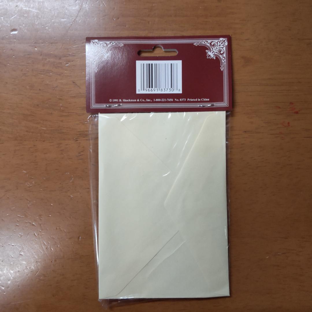 赤ずきん　アンティーク風カード　屏風カード　レッドフード　ブロカント封筒つき