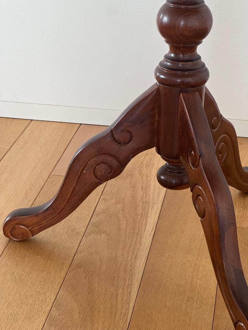 象嵌細工 コーヒーテーブル サイドテーブル 飾り台 波型天板 アンティーク