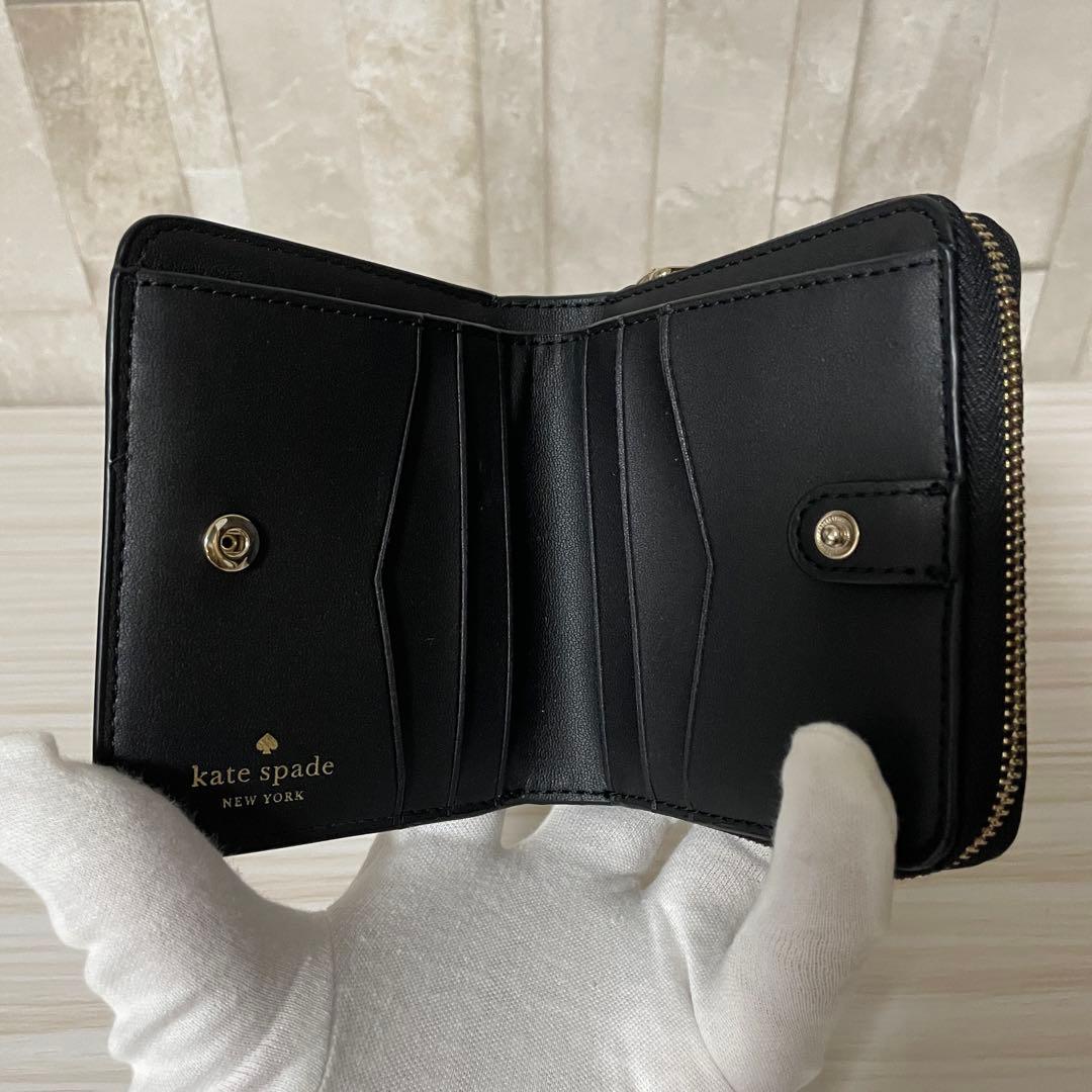 早い者勝ち！訳あり新品 kate spade 二つ折り財布 ブラック
