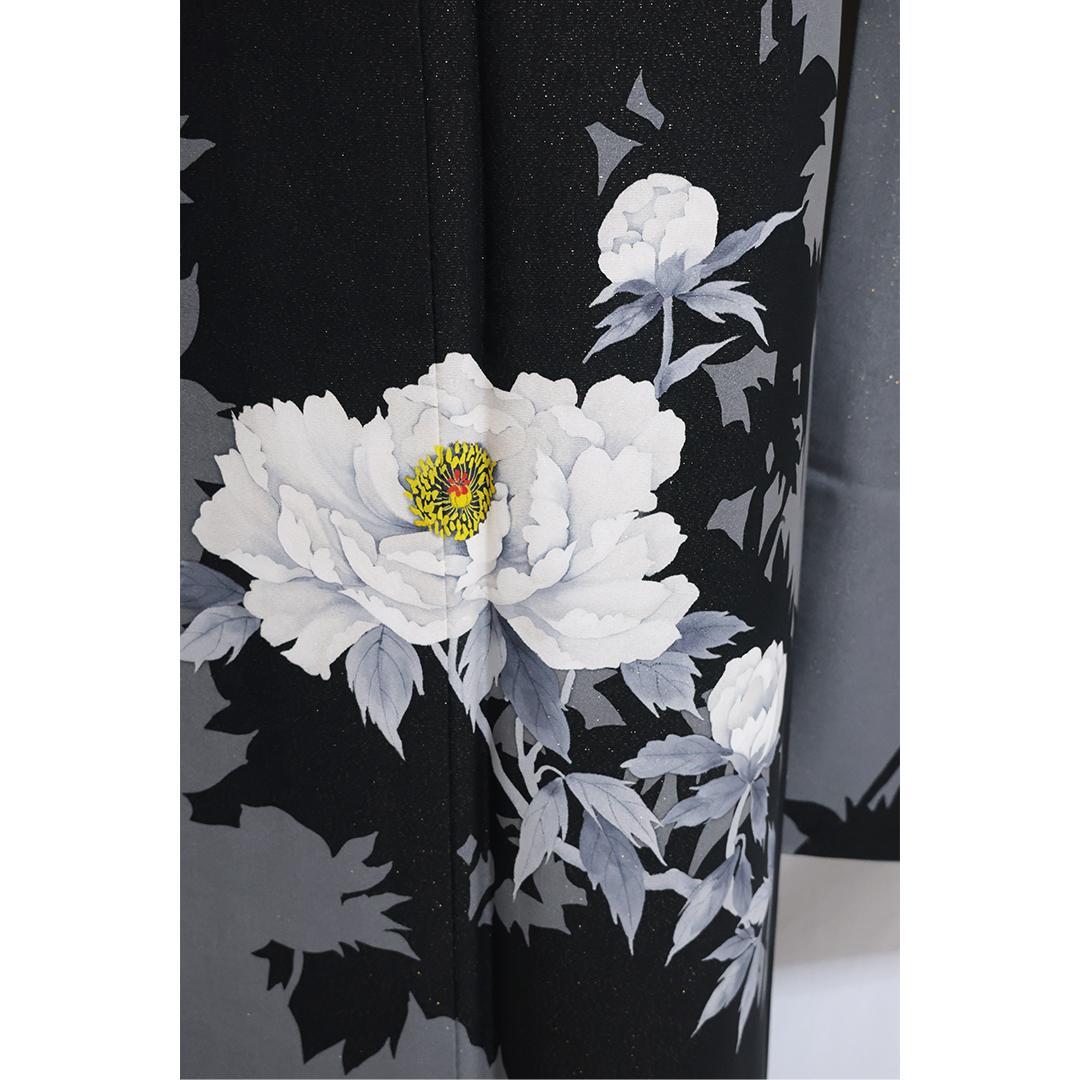 モノトーン系黒グレー■振袖6点セット156.5cm帯新品フルセット成人式GT25