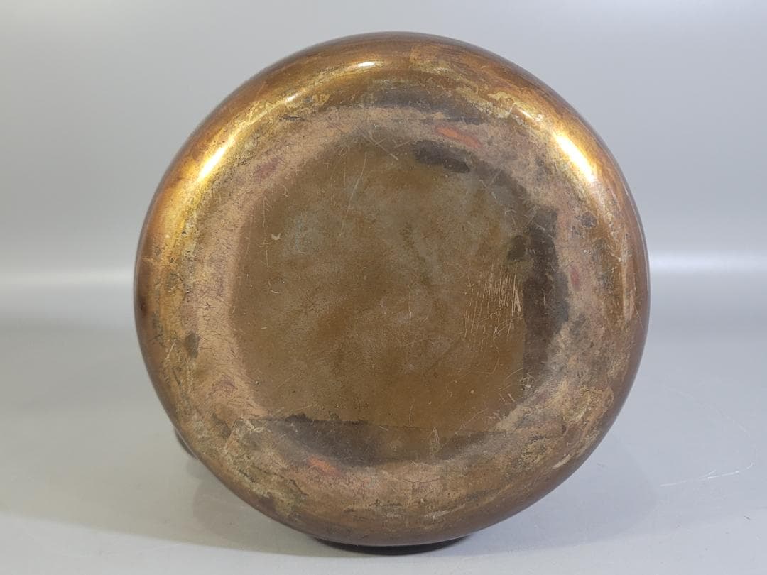 茶道具 鍍金 銅水注 瓶 時代物 DT534