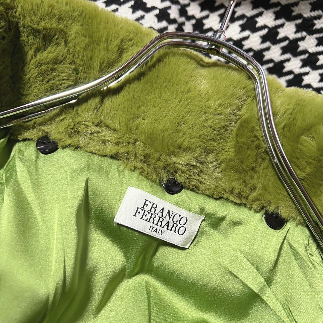美品❤️イタリア製❤️FRANCO FERRARO チェスターコート ファー 千鳥柄
