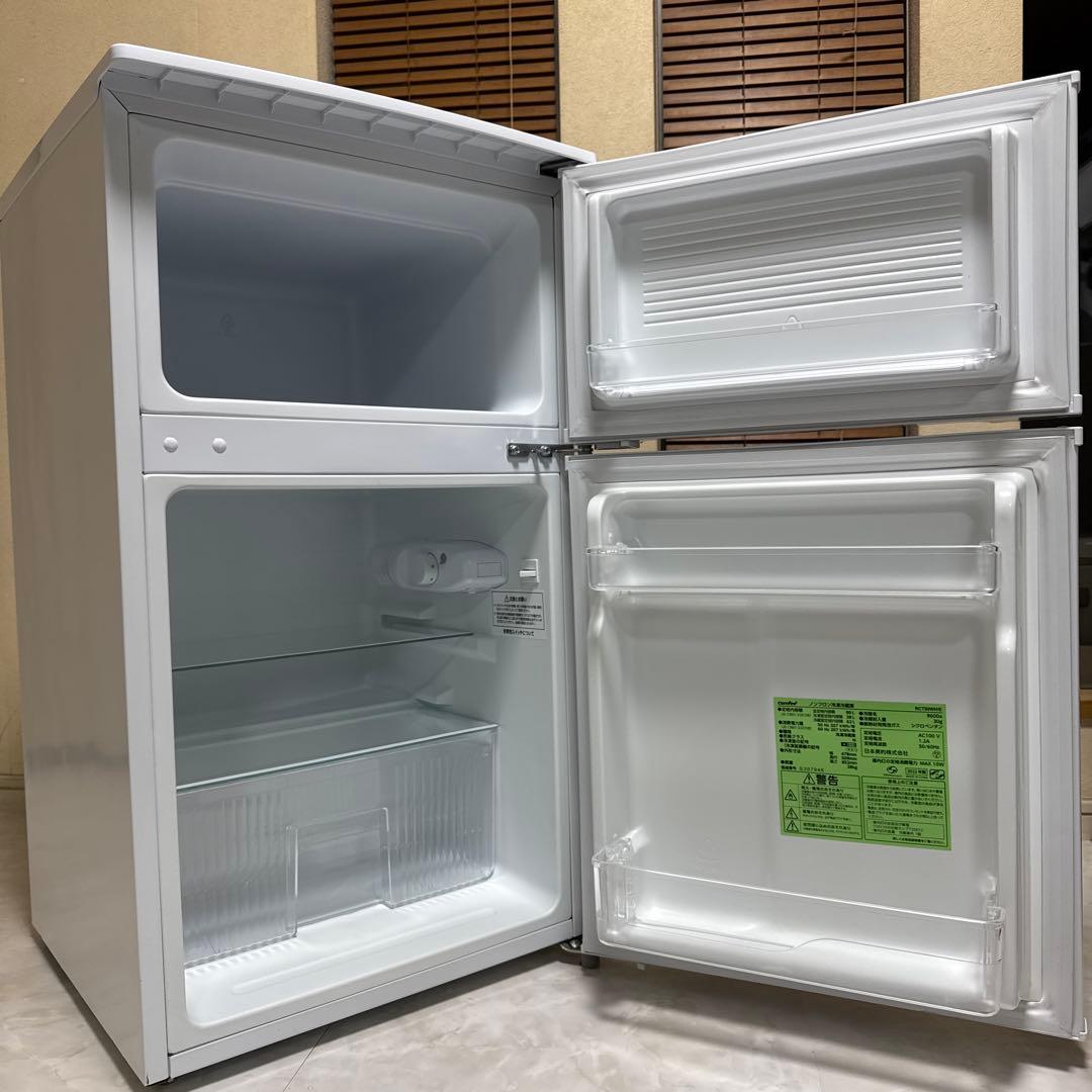 COMFEE 2022年製 2ドア冷蔵庫 90L 右開き ホワイト 耐熱天板