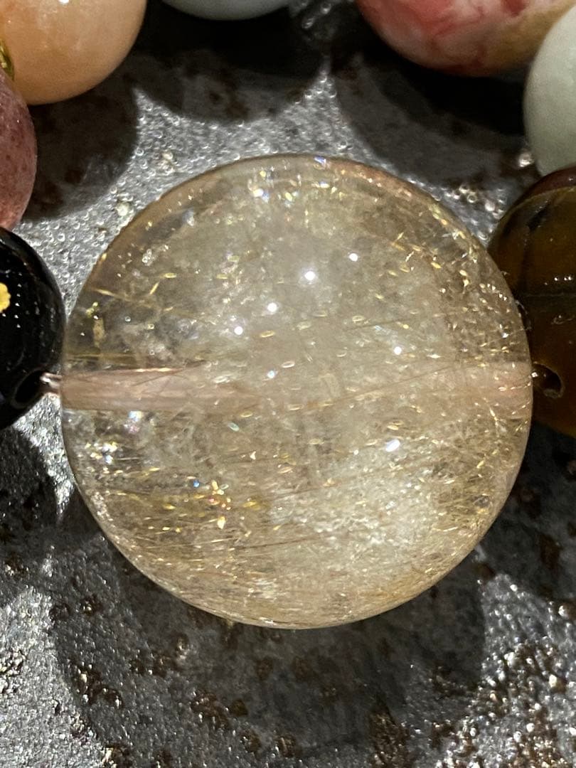 天然石ストラップ　大玉