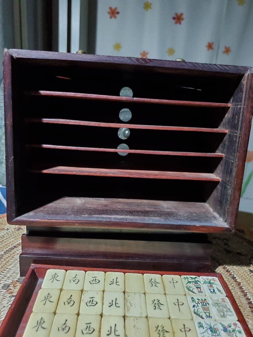 アンティーク麻雀牌 銘：目游 骨牌