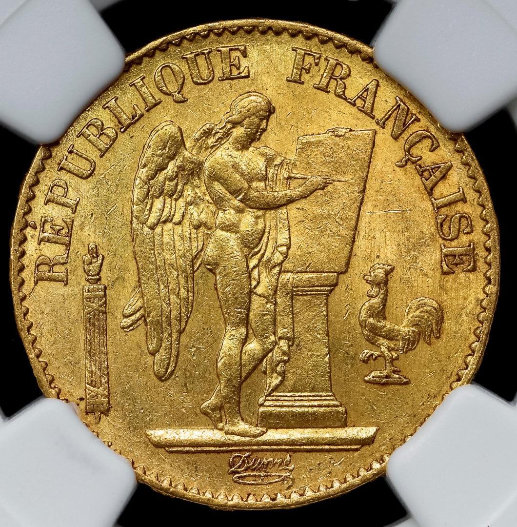 NGC-AU58 1876A エンゼル パリ 20フラン　金貨
