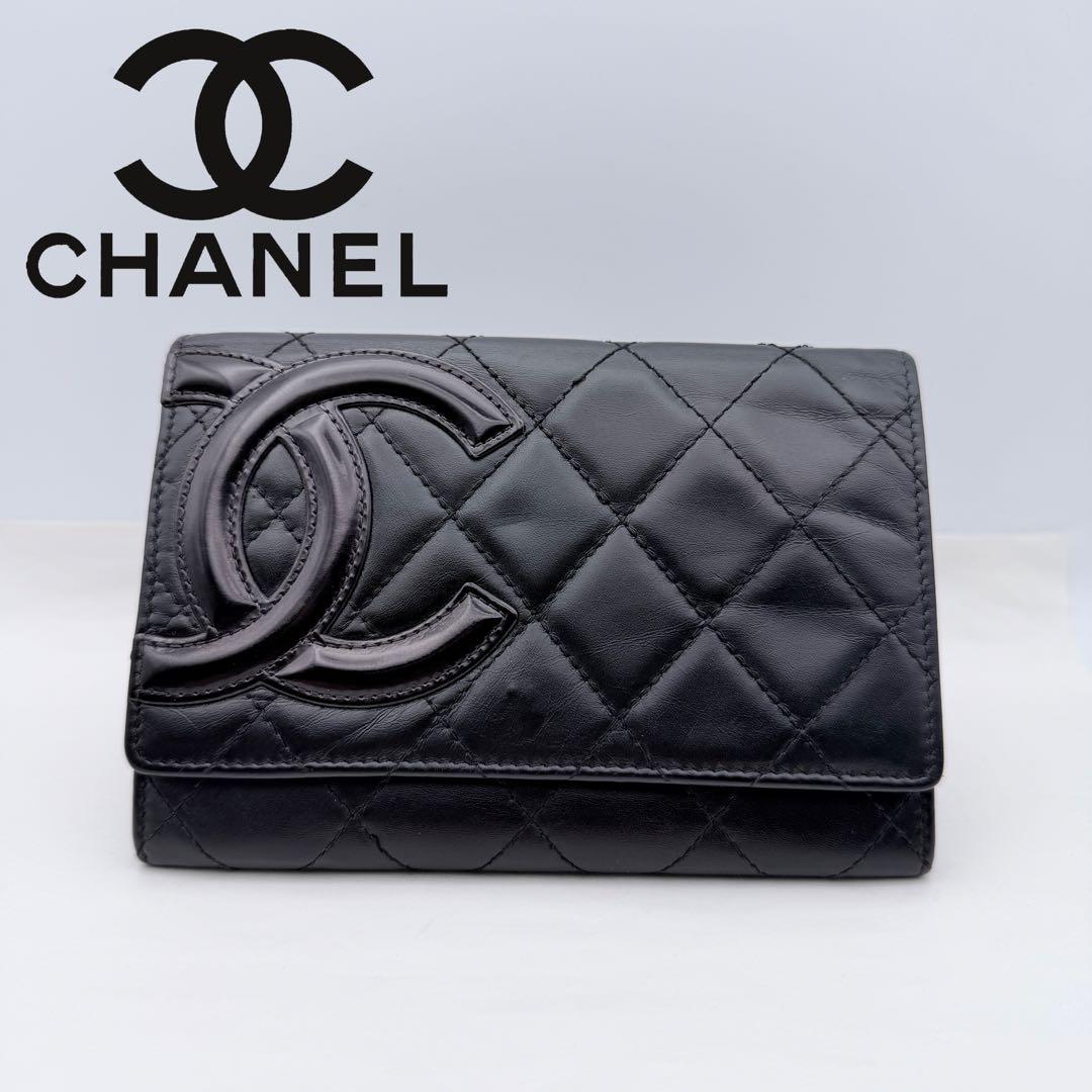 CHANEL シャネル 財布 カンボンライン 二つ折り 美品