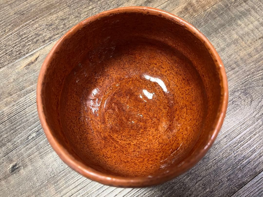 飴色釉 抹茶茶碗　注連縄