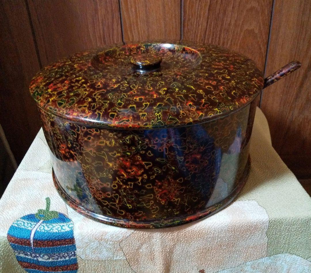 津軽塗 唐塗り おひつ おしゃもじ付き