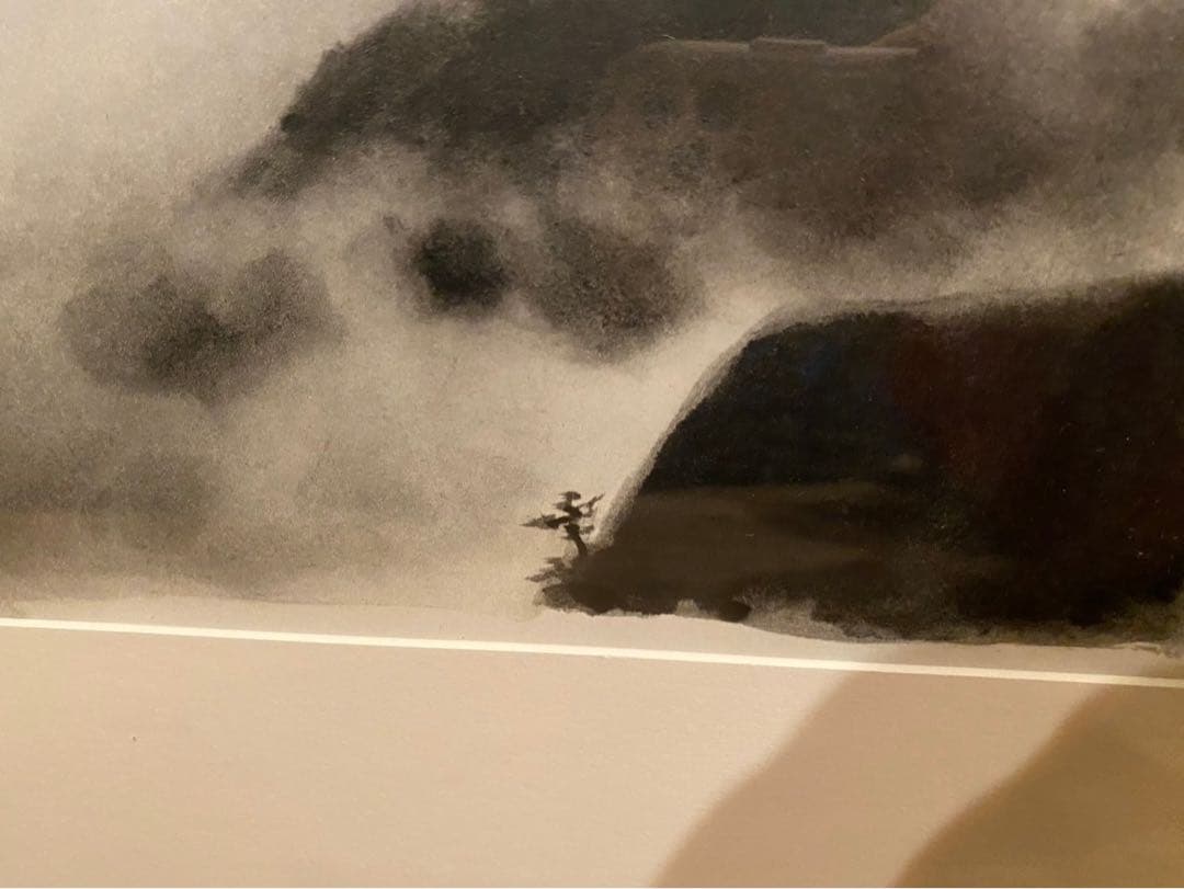 東山魁夷 白雲重疊 水墨 額縁 アート インテリア