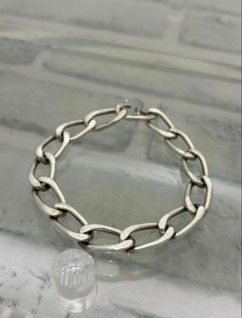 ヴィンテージ　メキシカンジュエリー　フィガロチェーン　ブレスレット　33g
