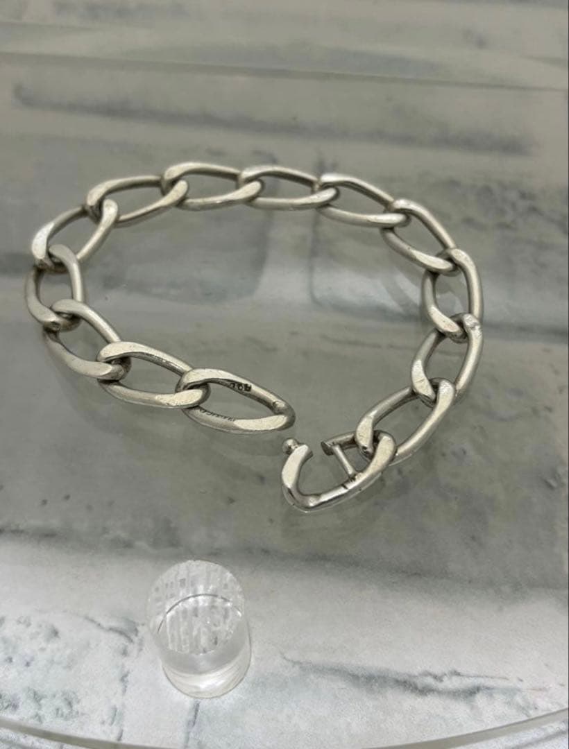 ヴィンテージ　メキシカンジュエリー　フィガロチェーン　ブレスレット　33g