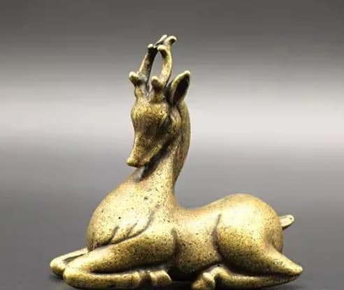 鹿 臥鹿 梅花鹿 銅器 装飾品 工芸品 美術品 置