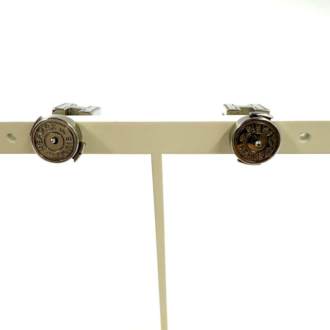 HERMES エルメス　ガージュドアッシュ Hキューブピアス　ピンク