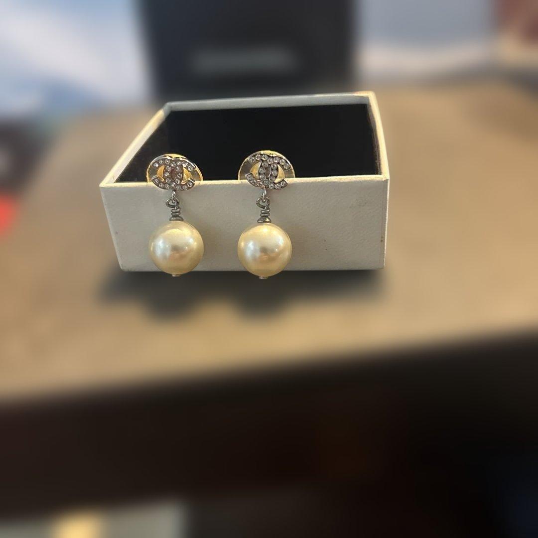 CHANEL パール ドロップピアス