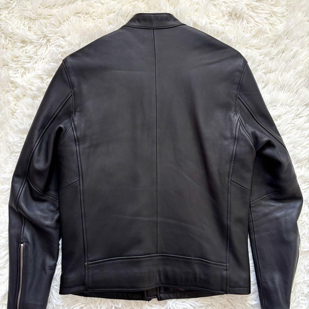 【極美品】羊革 キルティング メンズビギ シングル ライダースジャケット 赤