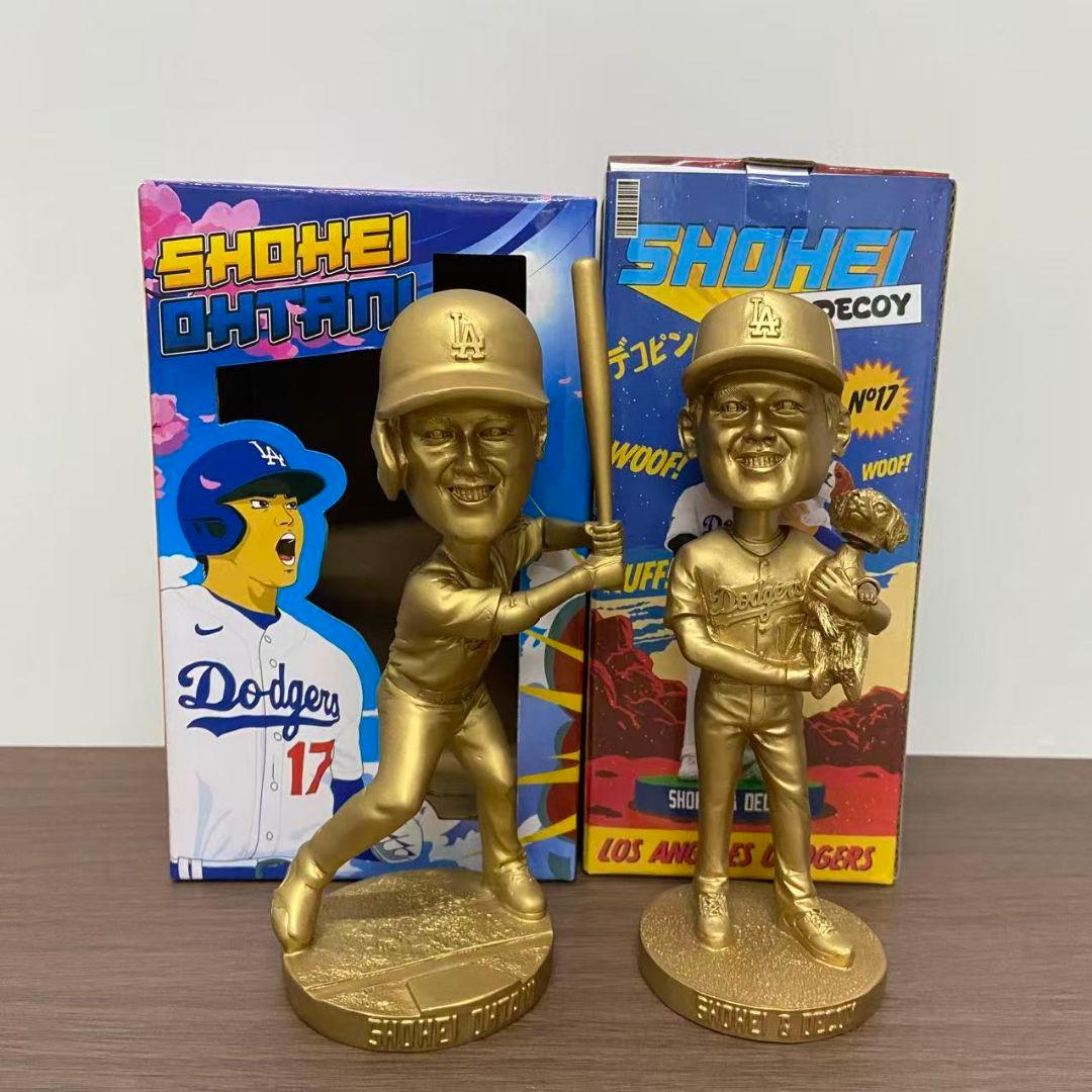 金色　大谷翔平　デコピン　バブルヘッド+ボブルヘッド　ゴールド　ドジャース会員