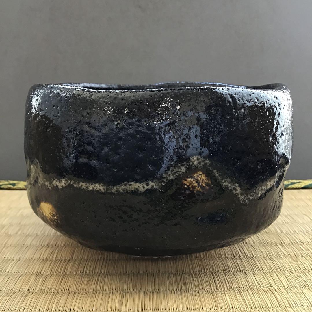 茶道具　黒茶盌　幕釉黒楽　小川裕起夫(長楽の息子)作　共箱　S5CW