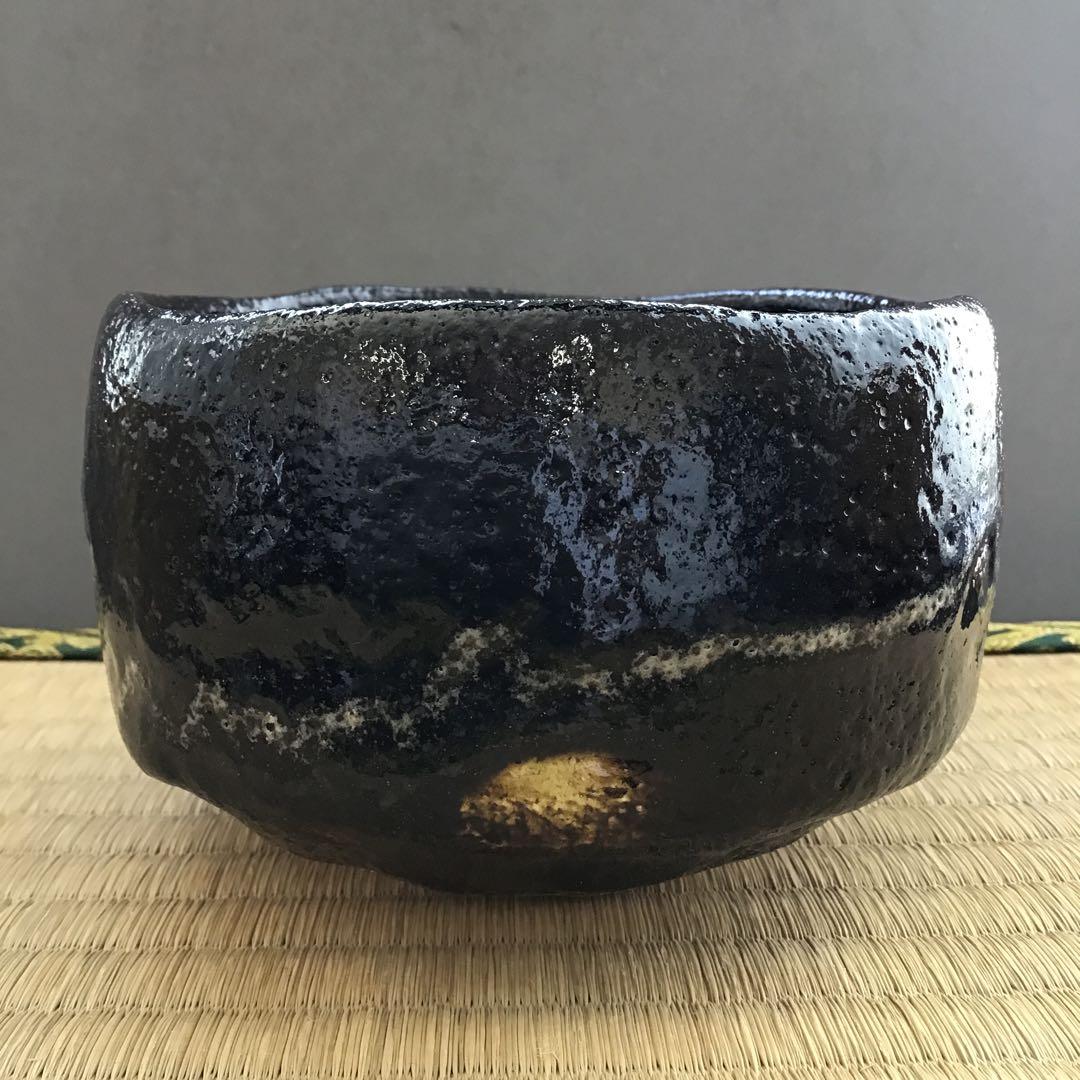 茶道具　黒茶盌　幕釉黒楽　小川裕起夫(長楽の息子)作　共箱　S5CW