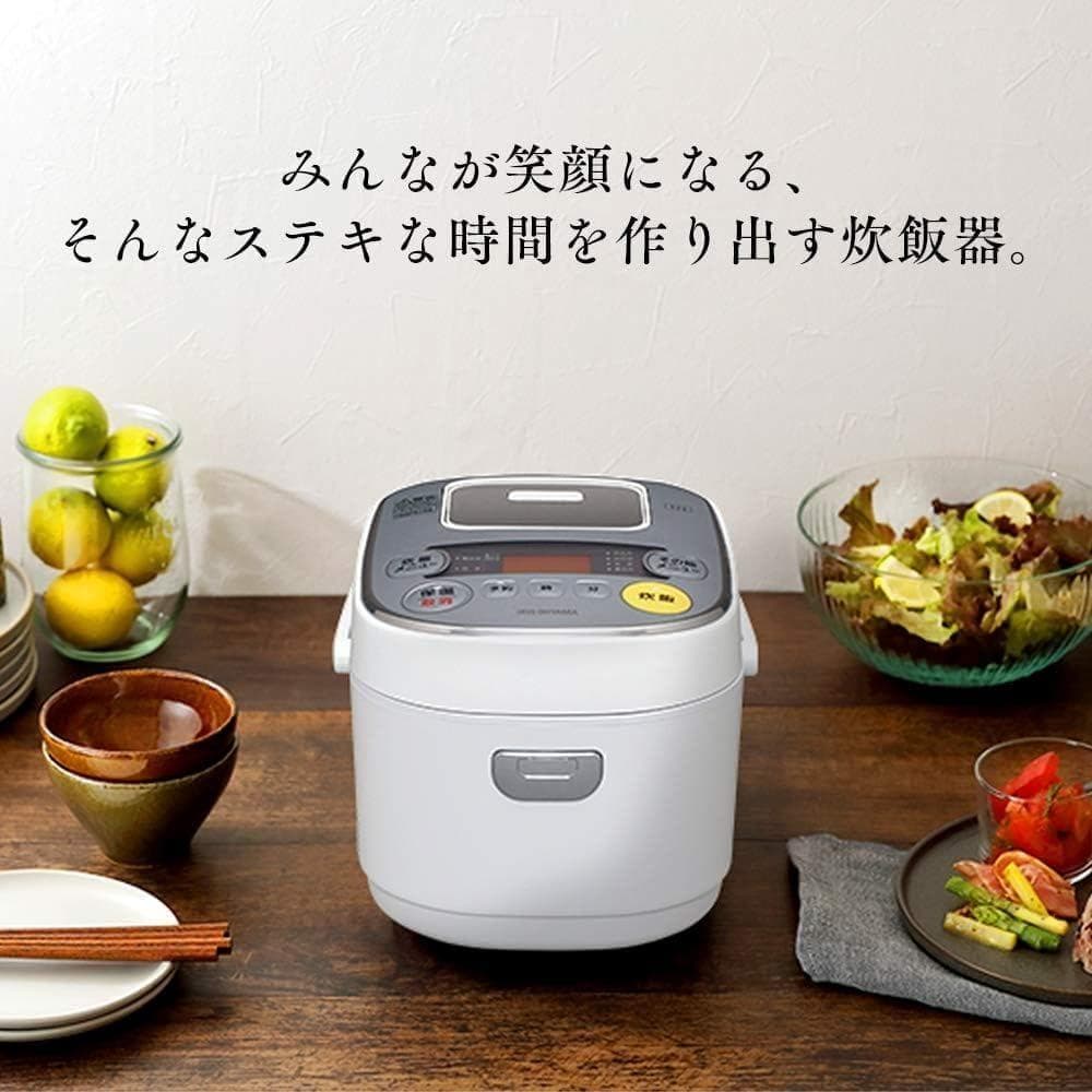 【新品未使用】 アイリスオーヤマ IH炊飯器 ホワイト 3合 白米 タイマー付き