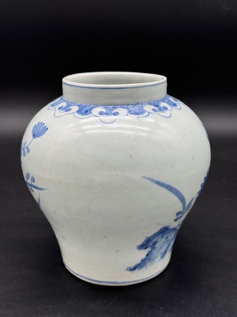 李朝？分院？染付　壺　花瓶　花入　時代物　工芸