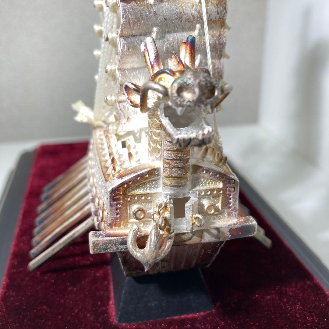純銀99.9% 亀甲船置物 韓国造船記念品　韓国銀工芸品　ケース付き