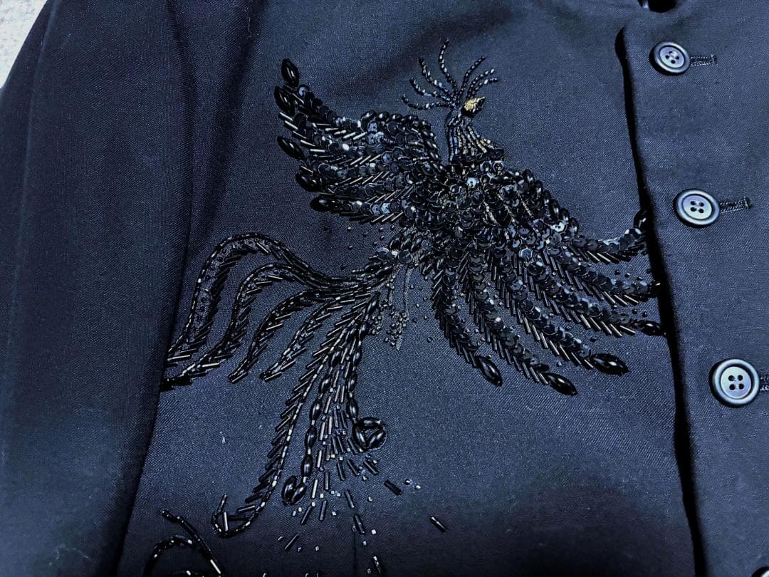 ◆FICCE UOMO ヨシユキコニシ ビーズ装飾マオカラ―ジャケット/美品◆