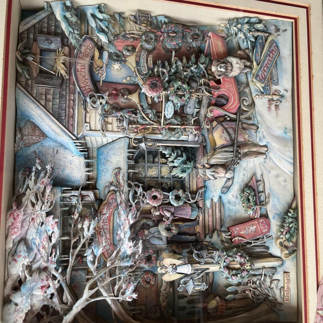 冬景色 立体3Dアート 絵画　額入り