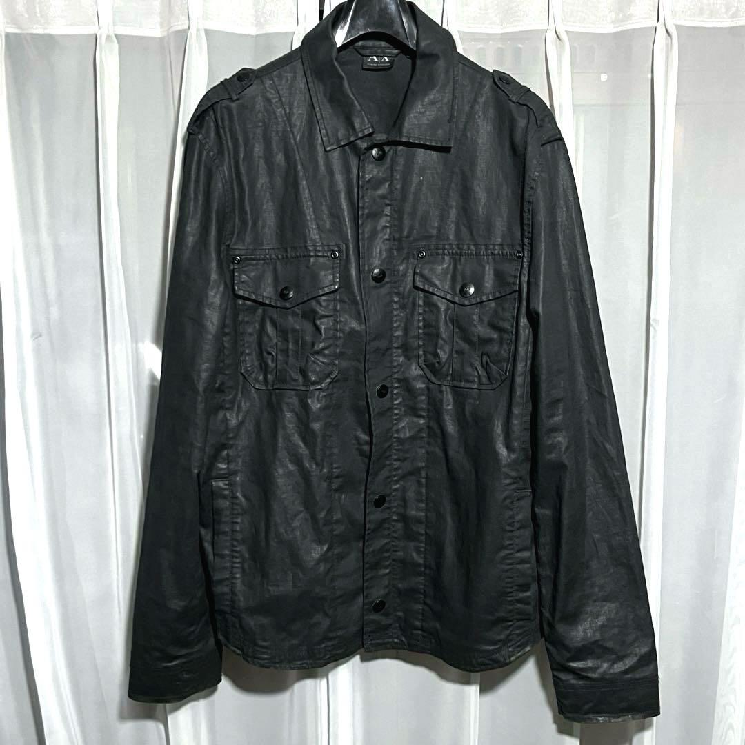 e*t様 ARMANI archive コーティングジャケット　ダブルジップsu