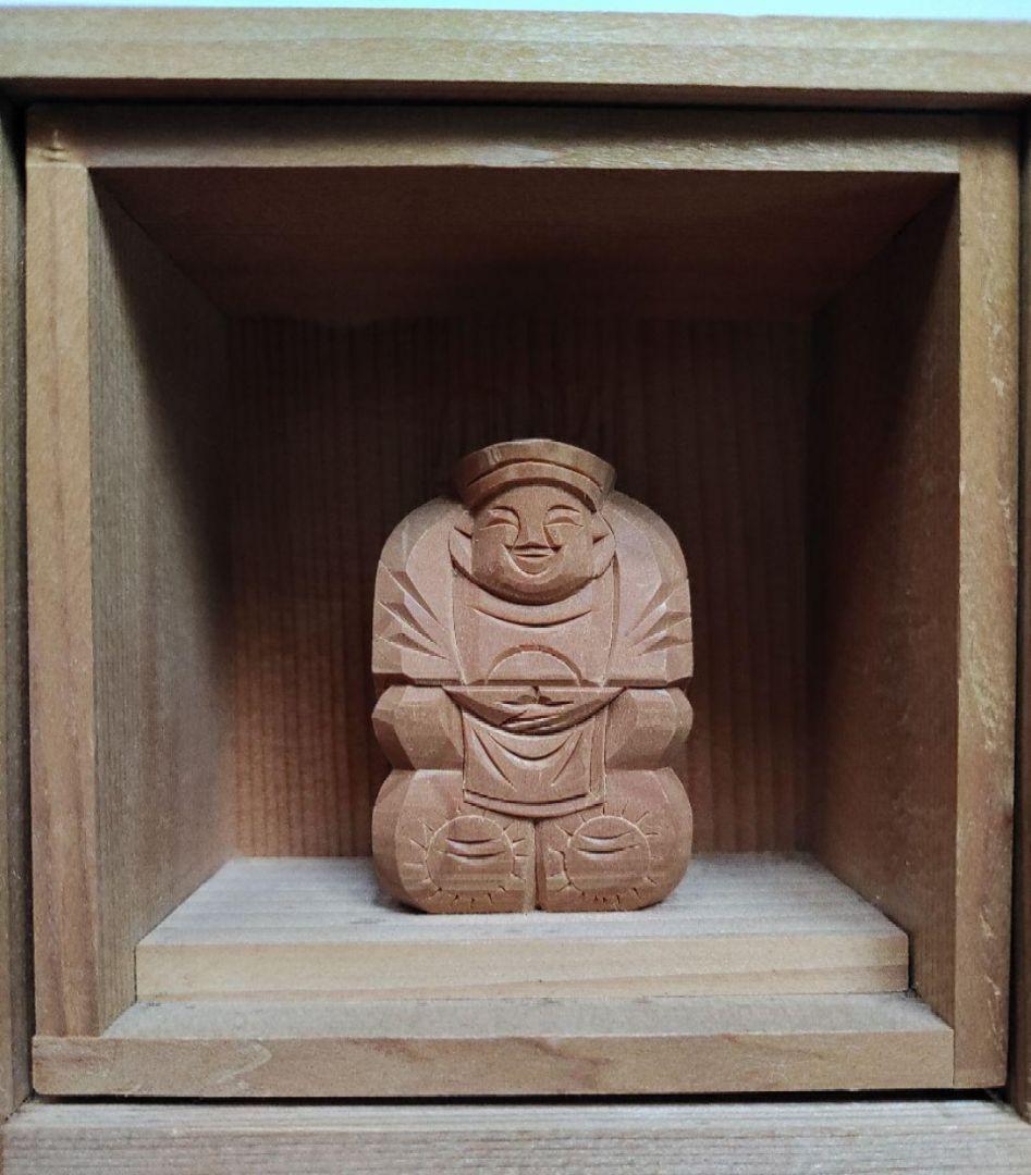 木彫り　大黒様恵比寿神　大黒天　二福神　4点セット　美品