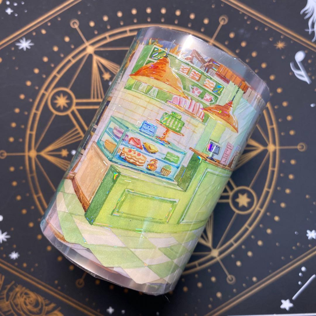 【9103】海外　マステ　3/5/巻　貝殻光マスキングテープベーカー　お店背景系