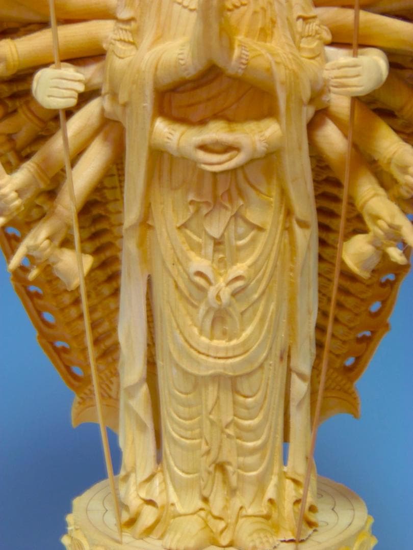 木彫仏像 千手観音 千手観世音菩薩 仏像 木彫 ヒノキ