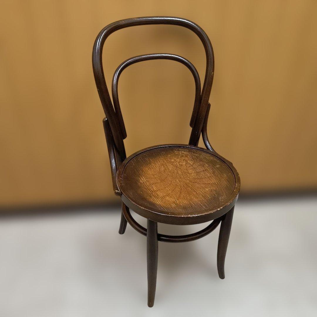 曲げ木デザイン 木製椅子 ダークブラウン