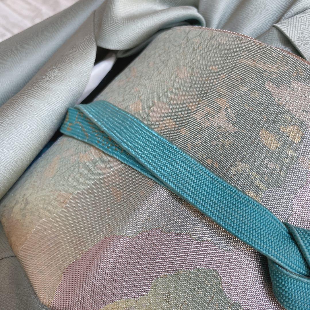 訪問着+長襦袢　フルセット　四季草花　綸子　繊細な中の豪華さ　金彩加工　H5