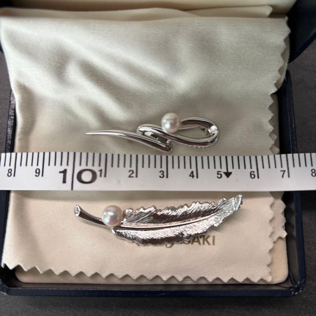 極美品　TASAKI　ブローチ 2点セット　田崎 真珠 パール シルバー 羽