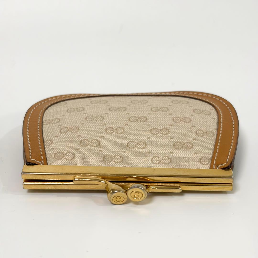 GUCCI グッチ GG柄 がま口 ケース 小銭入れ ベージュ ブラウン
