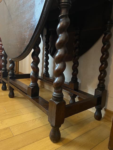 イギリス　アンティーク 木製 ドロップリーフテーブル　バタフライテーブル