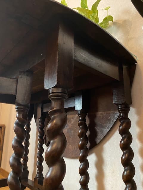 イギリス　アンティーク 木製 ドロップリーフテーブル　バタフライテーブル