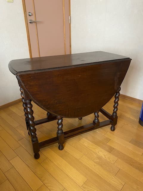 イギリス　アンティーク 木製 ドロップリーフテーブル　バタフライテーブル