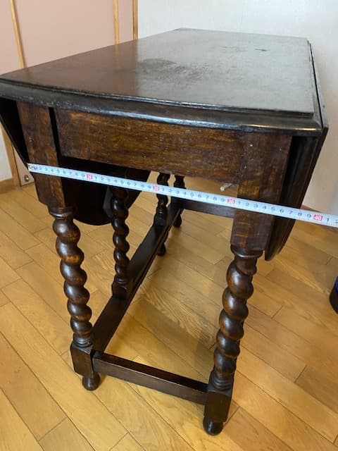 イギリス　アンティーク 木製 ドロップリーフテーブル　バタフライテーブル