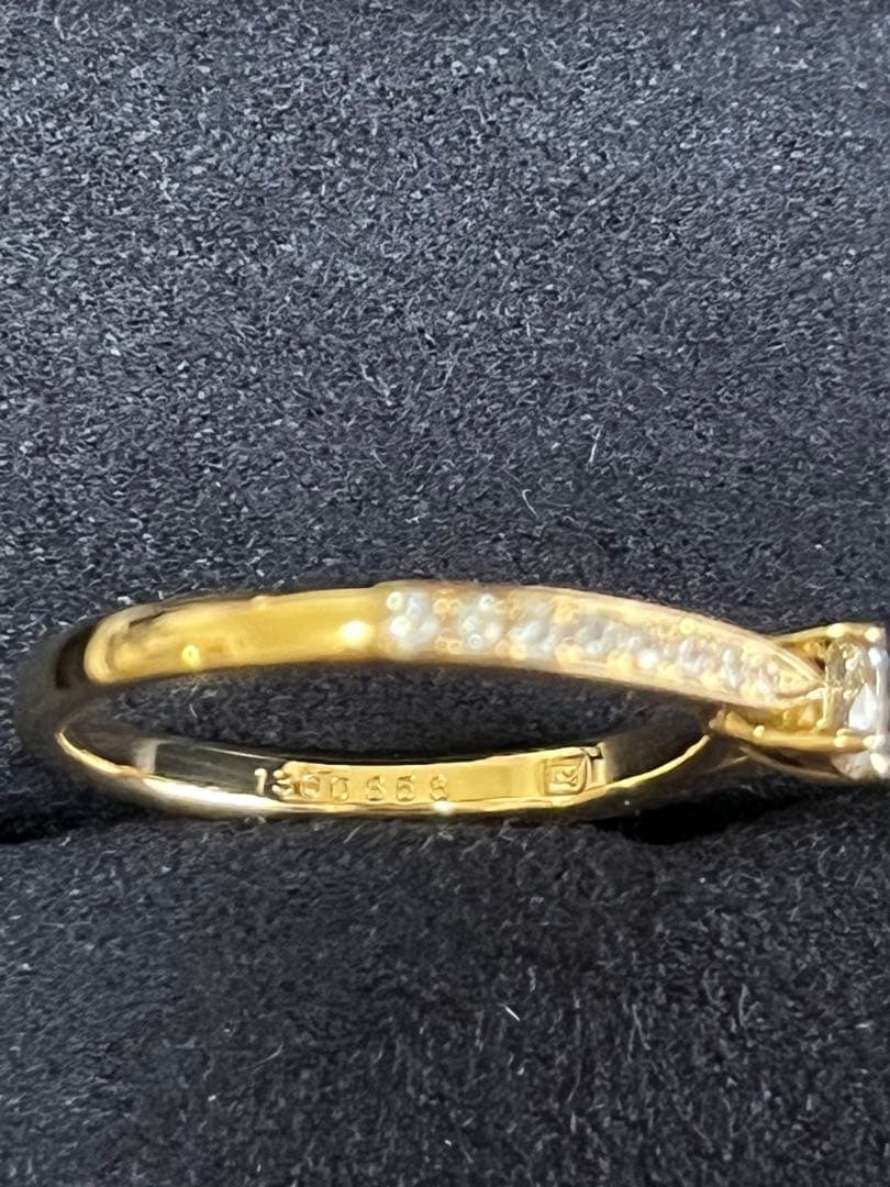 ラザールダイヤモンド 婚約指輪 K18YG 0.22ct Hカラー VS2