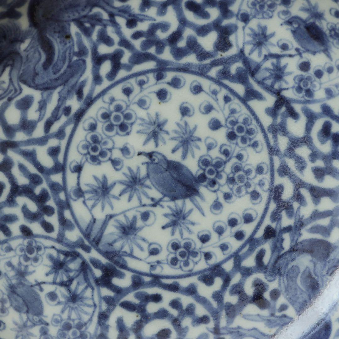 伊万里　古伊万里　江戸　中期　麒麟　梅　鶯　うぐいす　蛸唐草　4寸皿