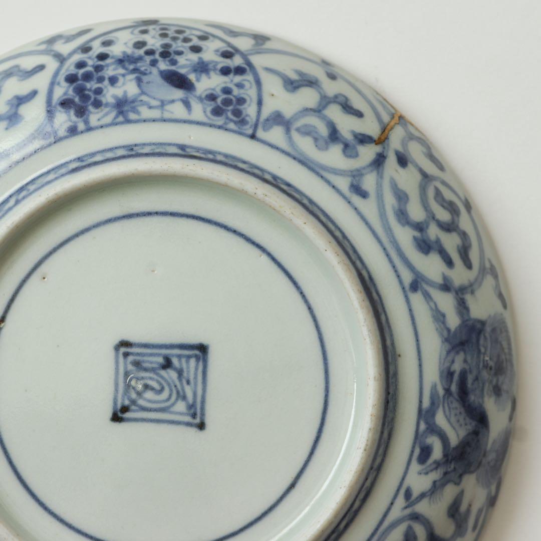 伊万里　古伊万里　江戸　中期　麒麟　梅　鶯　うぐいす　蛸唐草　4寸皿