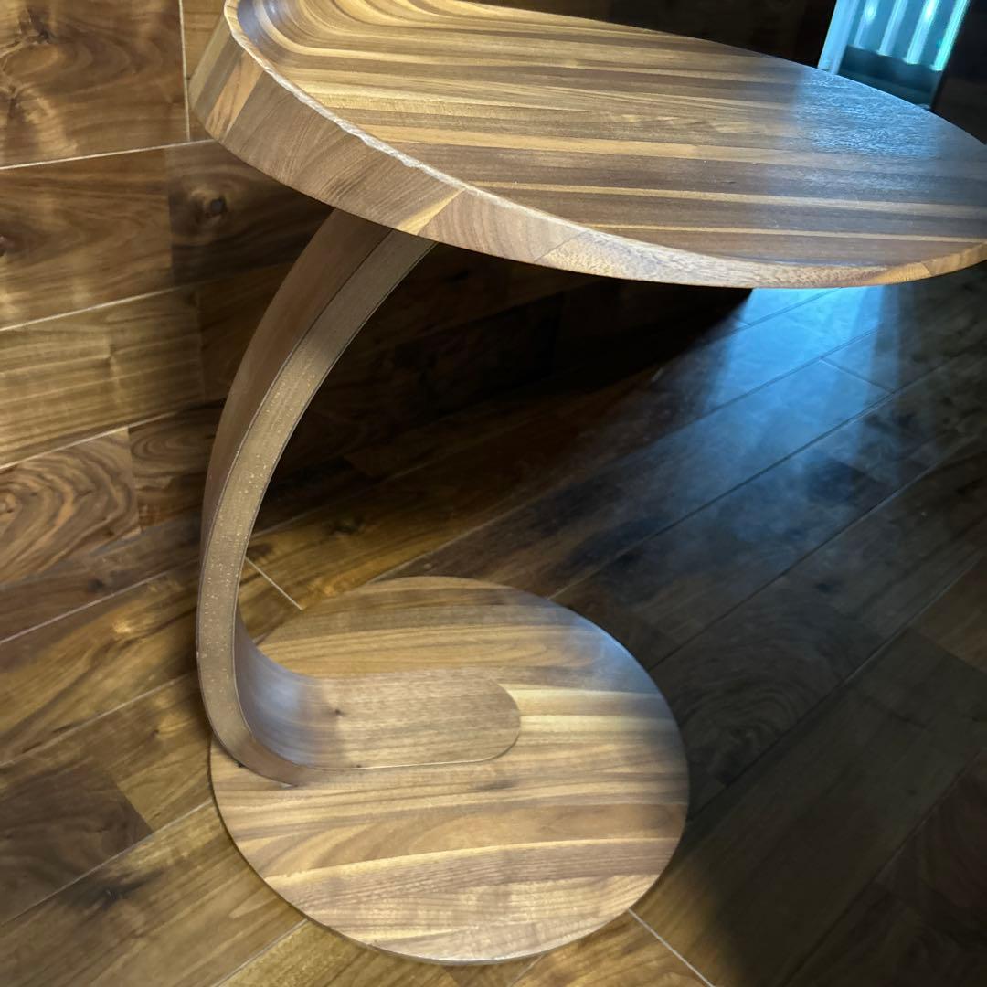 karimoku 木製 円形サイドテーブル