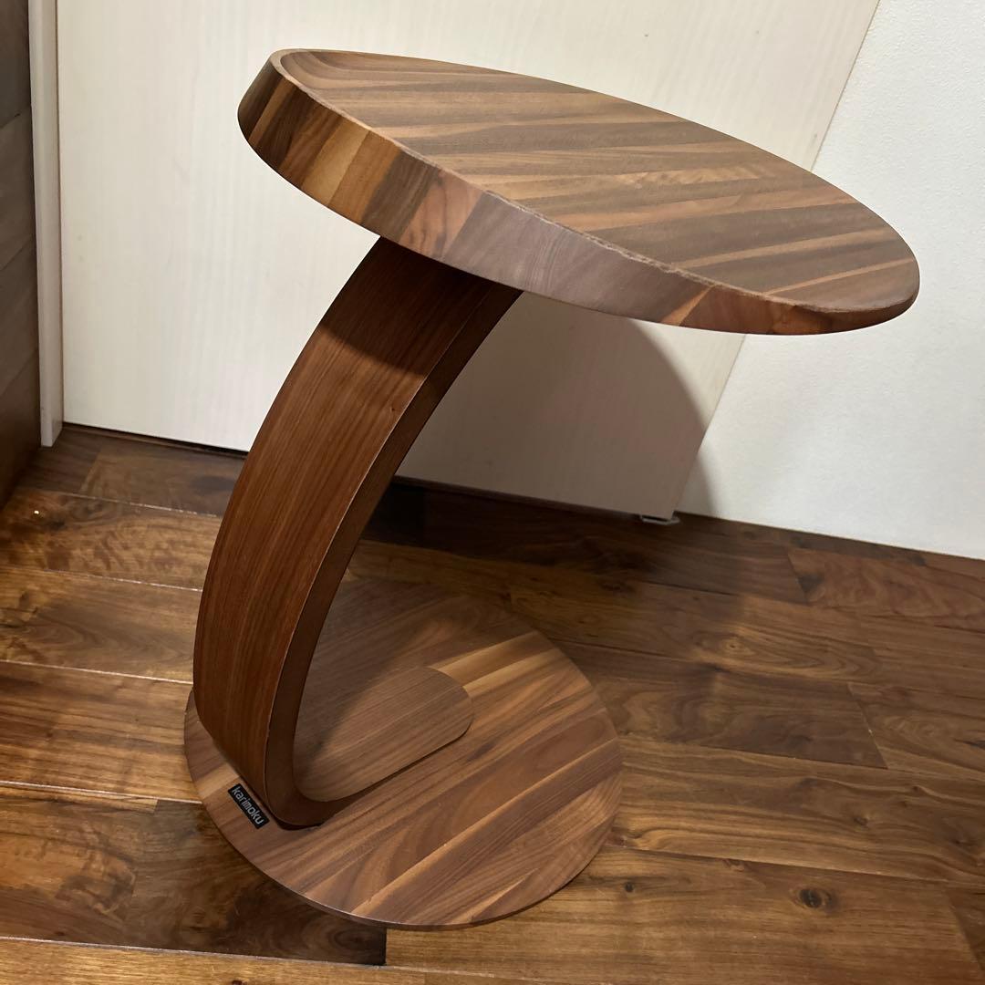 karimoku 木製 円形サイドテーブル