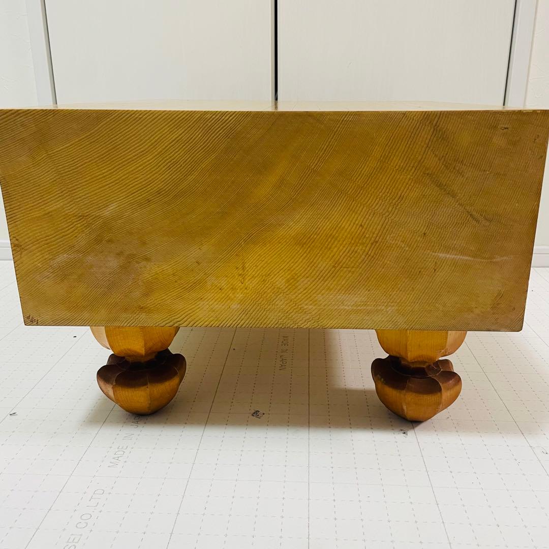 【良品】囲碁盤　本榧　天地柾　5寸7分　脚付きヘソ有り　蛤碁石 那智黒碁石　碁笥