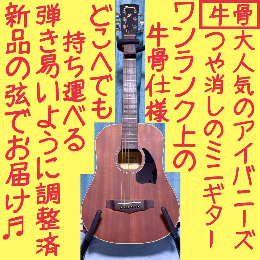 【牛骨】Ibanez☆アイバニーズ！ミニギター【弾き易く調整☆新品の弦】