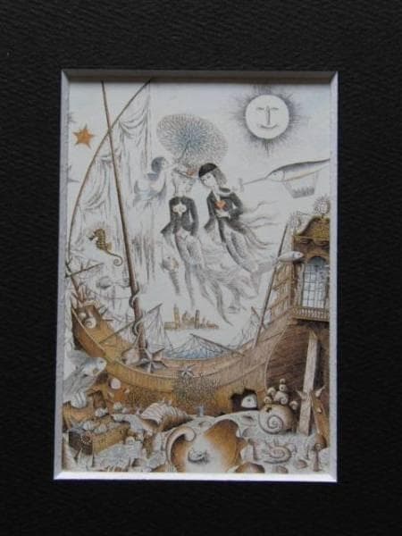 レイモン・ペイネ、魚座、希少な画集より、新品高級額・額装付、状態良好