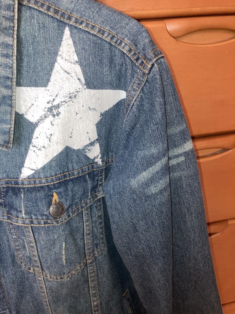 矢沢永吉 デニムジャケット GジャンE.YAZAWA ダメージ ヴィンテージ風