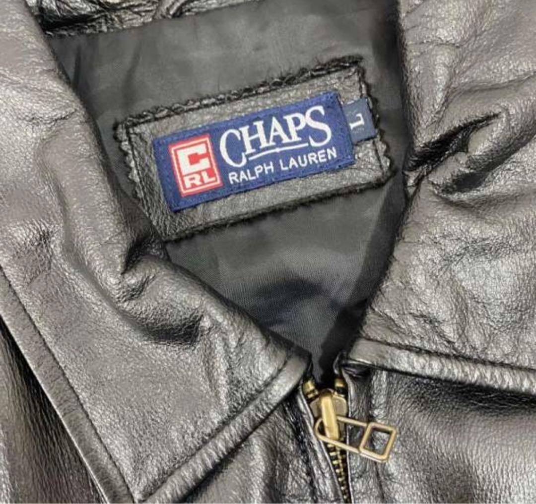 CHAPS ブラック シングルライダースジャケット